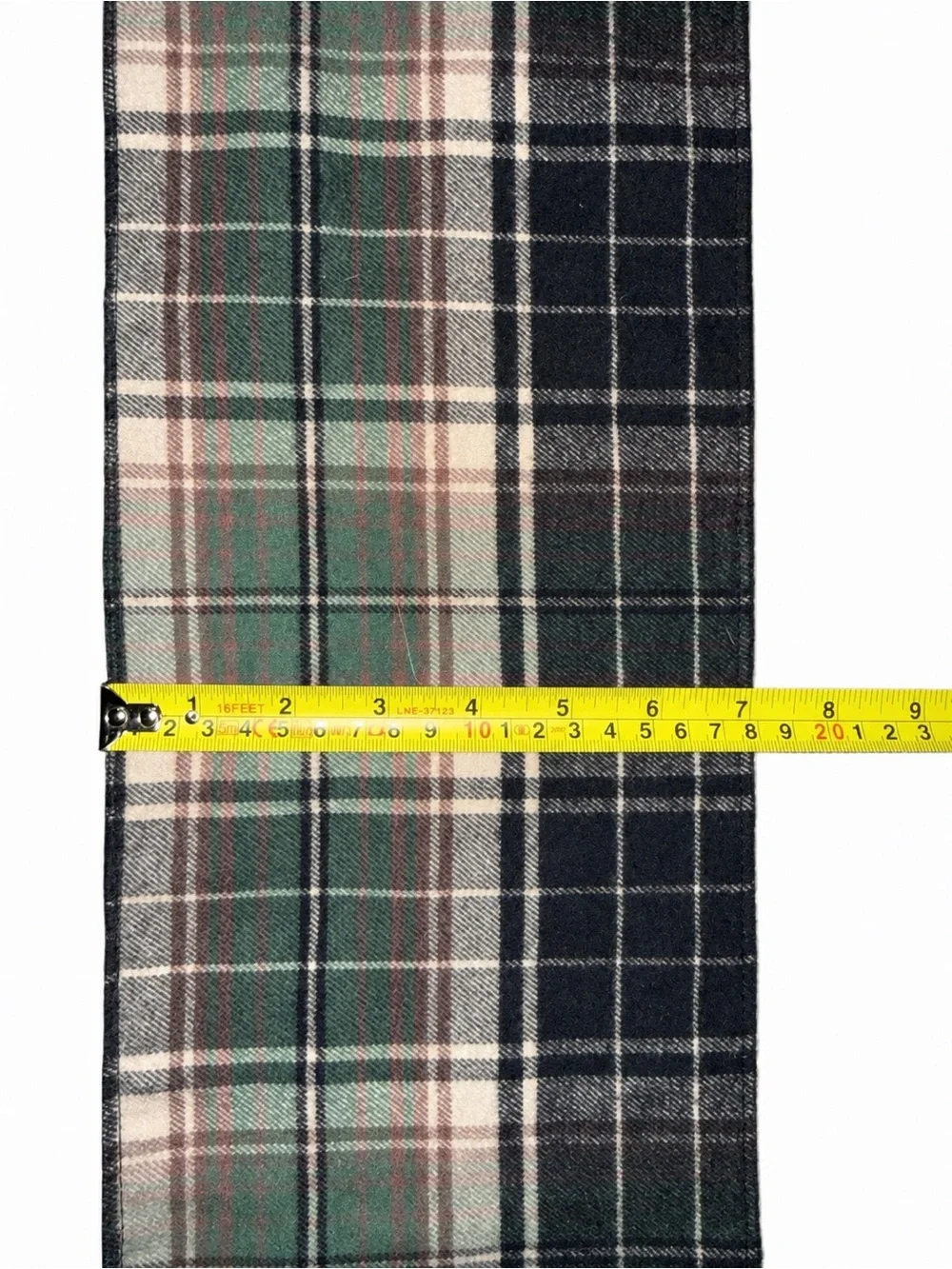 The Vermont Flannel Co Plaid Organic Cotton Flannel Scarf Green Black Unisex